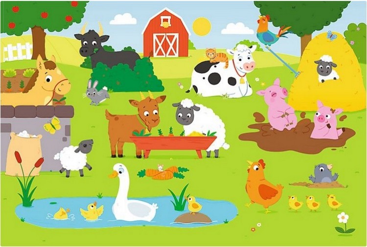Ilustracja wiejskie zwierzęta
