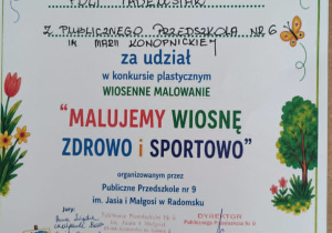 Dyplom Poli za udział.