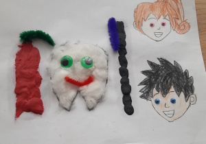 Praca Jasia z 6-latków "Zdrowe zęby mam, bo o nie dbam"