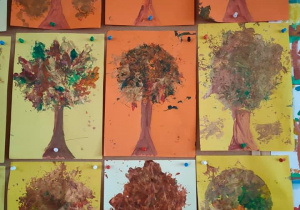 Drzewa jesienią- malowanie farbami.
