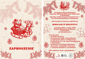 Plakat informujący o wydarzeniu z udziałem naszego przedszkola w bibliotece.