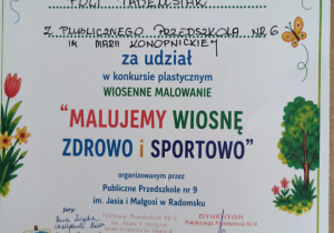 Dyplom Poli za udział.